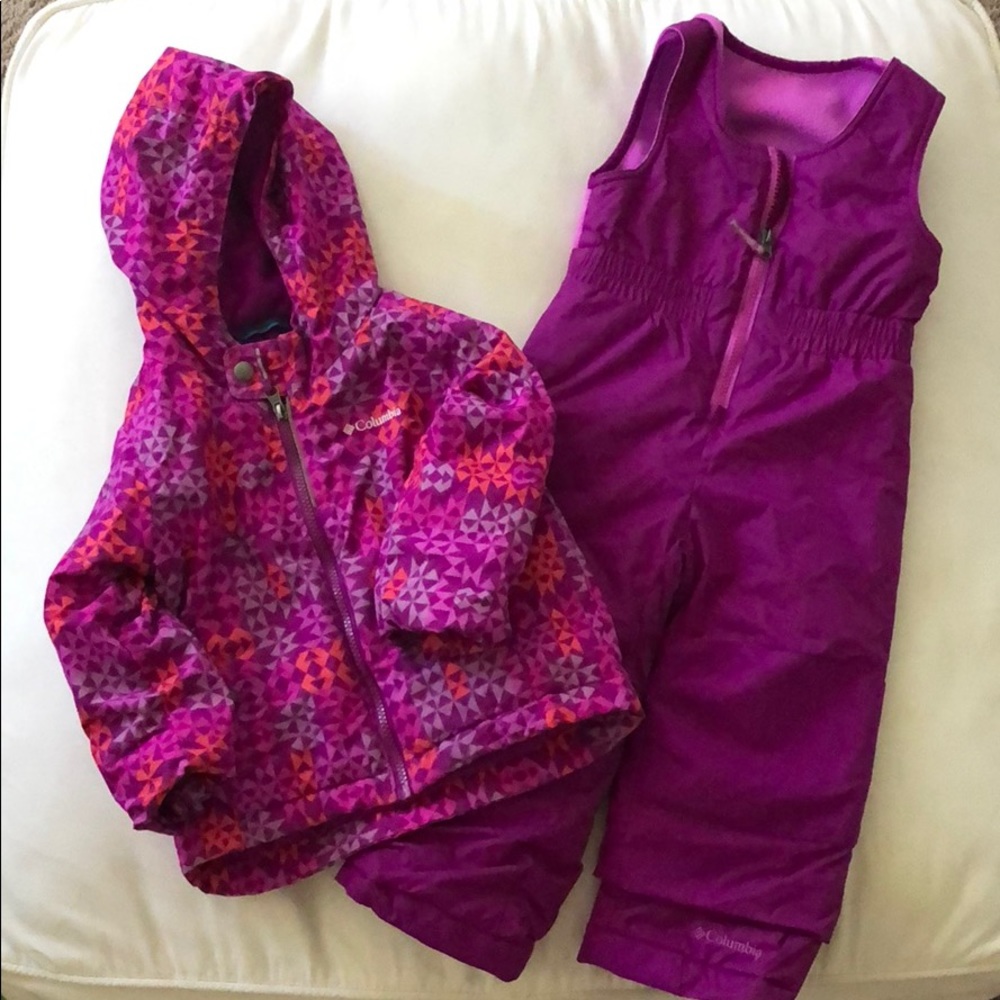 Columbia toddler girl jacket and snow bib